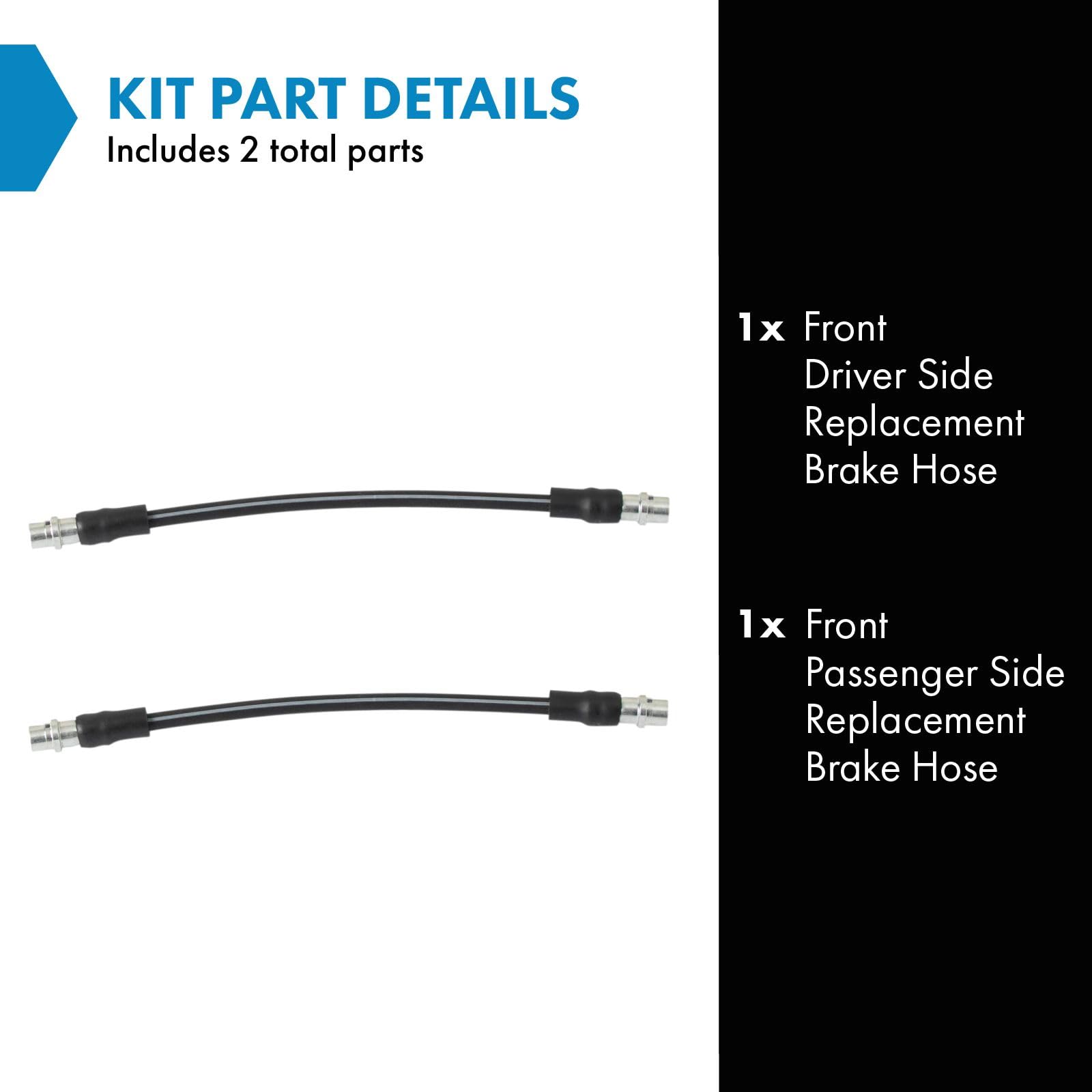 Trq Front Brake Hose Set Compatible With 1996-2002 Audi A4 A4 Quattro 1998-2004 A6 A6 Quattro 2000-2002 S4 2002-2003 S6 1998-200