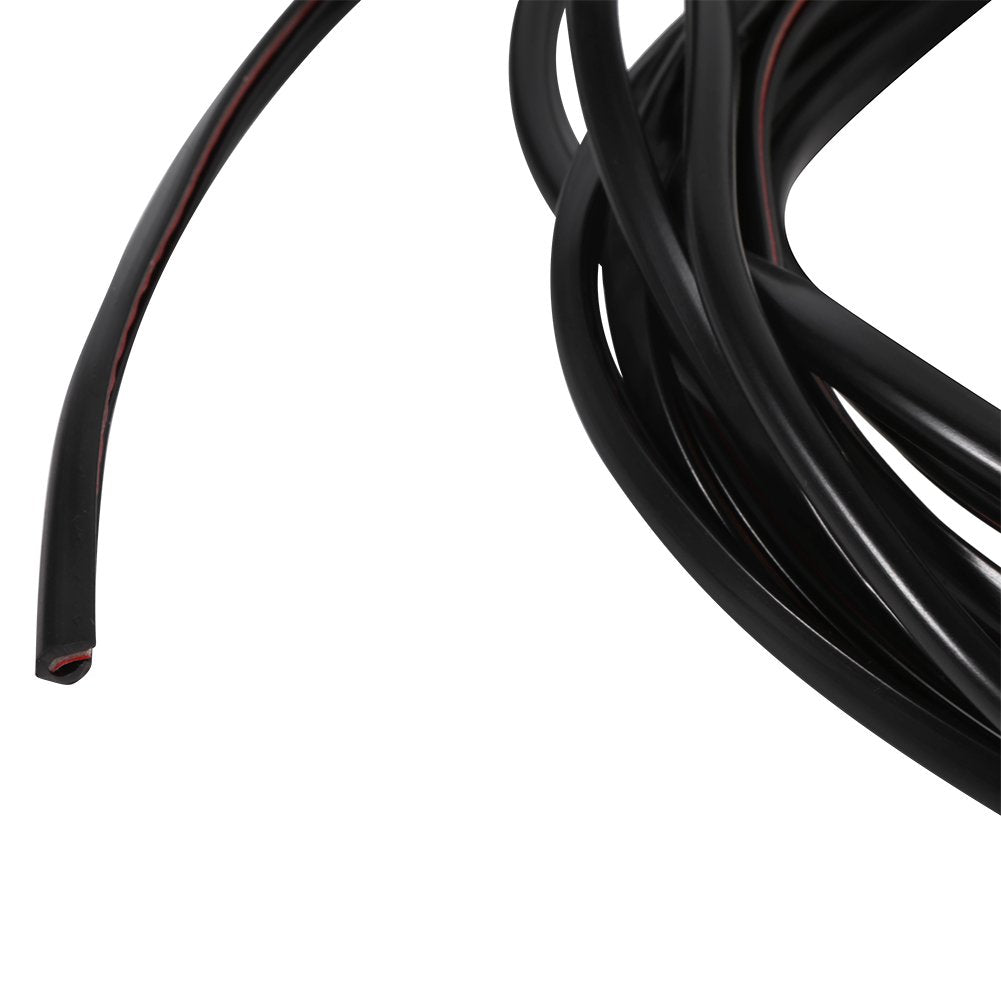 16Ft 5M U Shape Rubber Seal, Car Door Edge Guards Trim Protector Strip With Internal Double Sided Tape (Black)