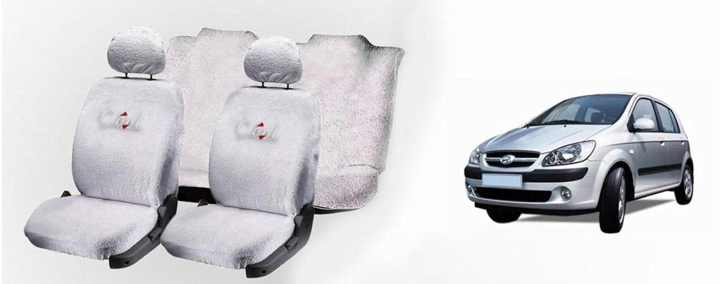 Vocado White Towel Seat Cover for Hyundai Getz Prime