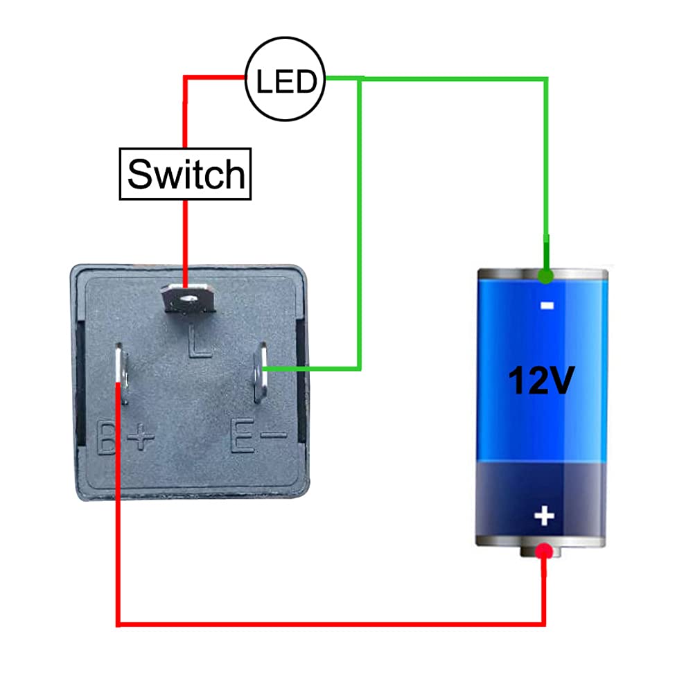 Gebildet 2 Pieces 12V 3 Pin Electronic Led Flasher Relay 0.1W-150W C/M Motorcycle Turn Signal Adjustable Flasher Cf-13Kt, Comes