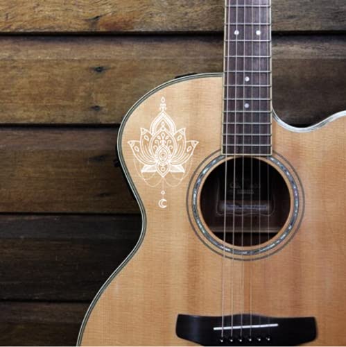 Beautiful Hand Designed Mandala Sticker White Lotus Flower - 6'' Tall Vinyl Decal - Waterproof, Suitable For Outdoors, Car Windo