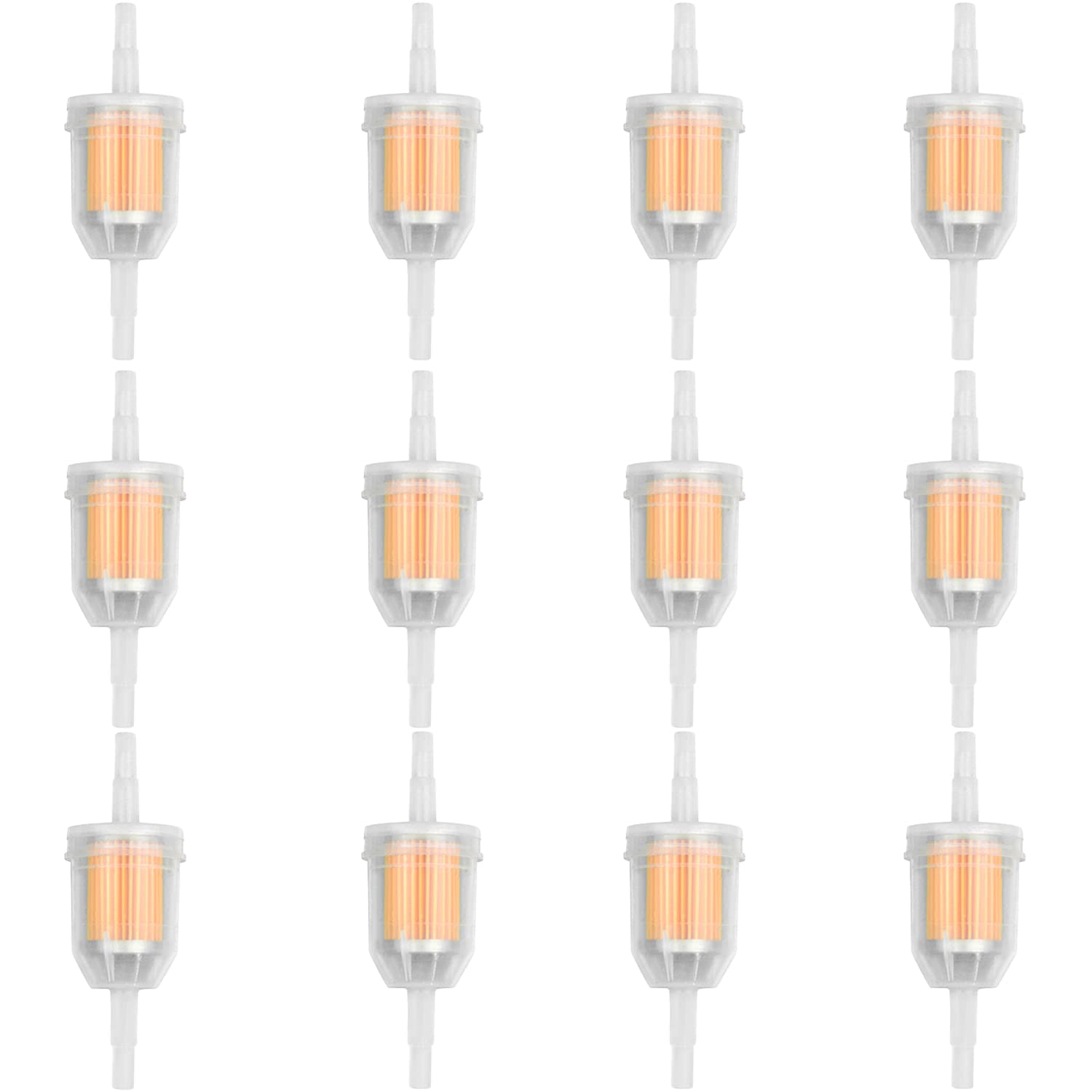 Sofo High-Efficiency Gas 1/4 Inch Fuel Filter - 12-Pack Inline Fuel Filter With Magnet For 5/16 Inch Lines, Pro Gas Saver Suitab