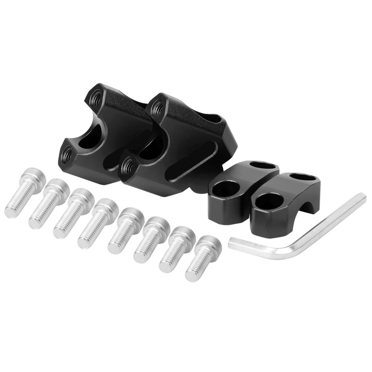 7/8' Universal Handlebar Bar Risers Motorcycle Bar Clamps 7/8' Bar For Motorbike Pit Dirt Bikes Black Riser Height 38Mm (1.5 '), 18Mm (0.71') Backward Or Forward