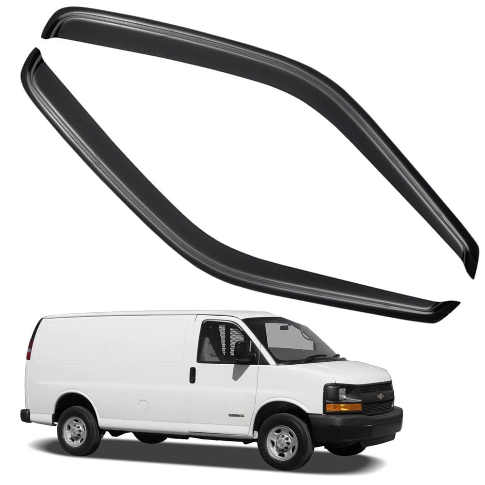 Rain Guards For Chevrolet Express Van 1996-2023/Gmc Savana 1996-2023, Tape-On Side Window Deflectors For Chevrolet Express Van,