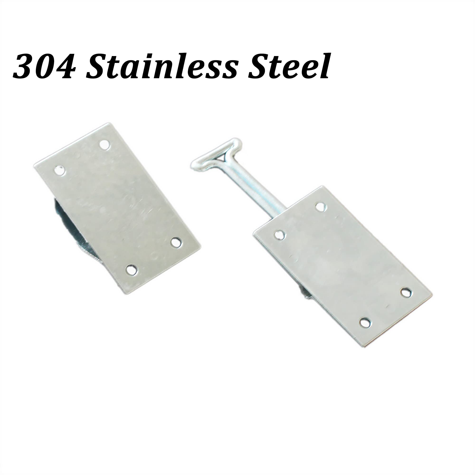 X-Haibei 4 Inch Trailer Door Latch Camper T-Style Entry Door Holder Catch Stainless Steel for RV Cargo Enclosed Trailer 1 Set