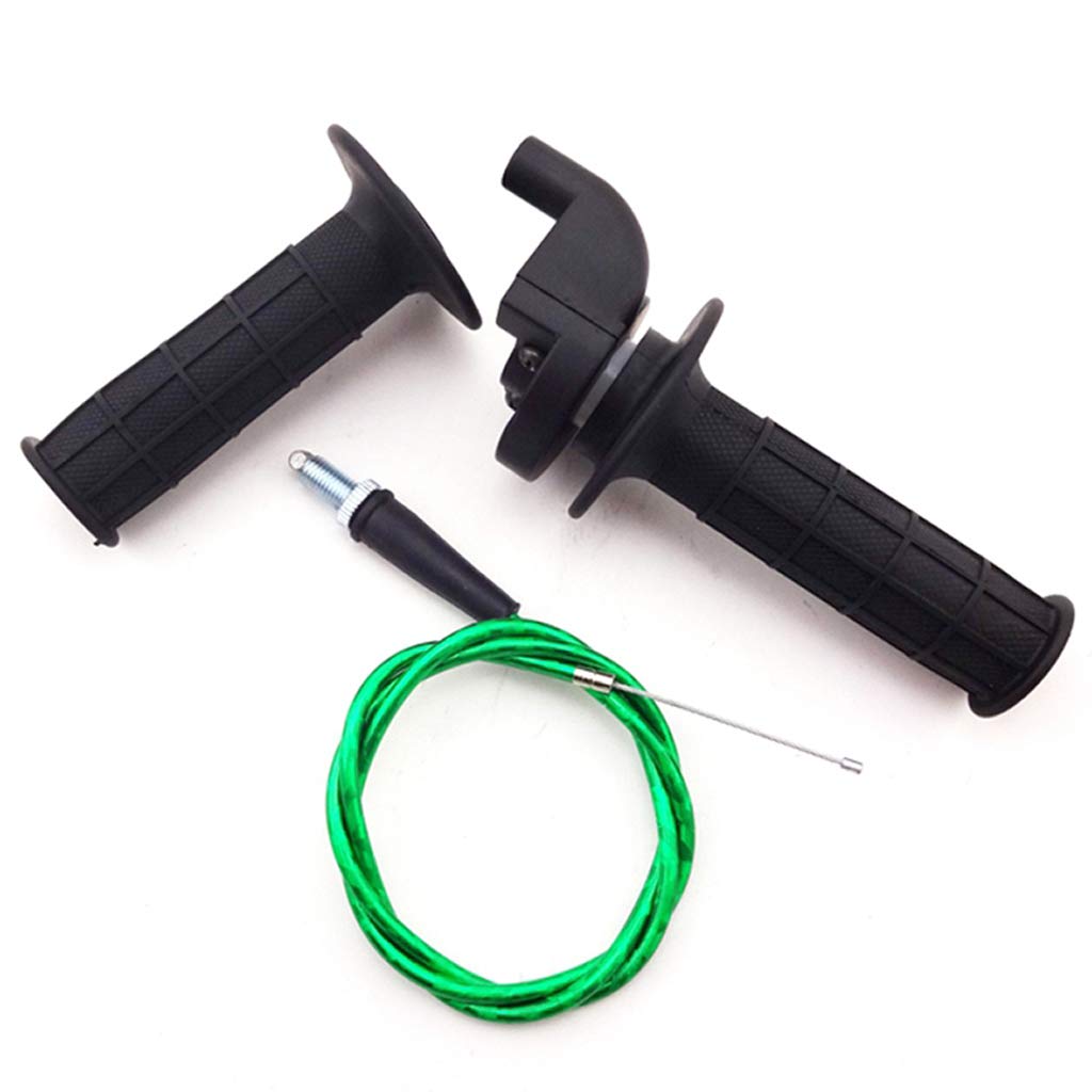 TC-Motor 7/8'' Green Twist Throttle Cable Black Hand Grips for Pit Dirt Bike XR CRF KLX Baja Apollo SSR Thumpstar Stomp DHZ 50cc 70cc 90cc 110cc 125cc 140cc 150cc 160cc
