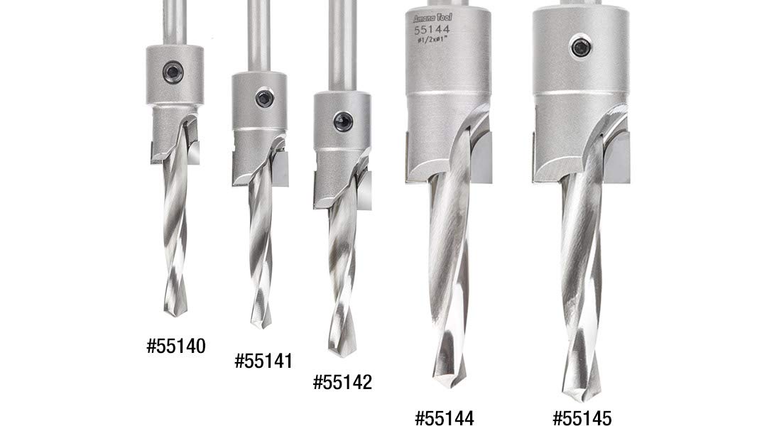 Amana Tool 55142 Carbide Tipped Shankless Counterbore With Slow Spiral #24 Screw 3/4 D X 3/8 Drill D X 3/8 Drill Shk