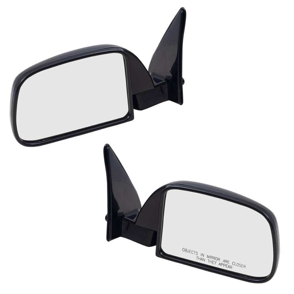 Brock Replacement Pair Set Manual Side View Mirrors Sail Mounted Compatible with Pickup without vent window 8794089147 879108914