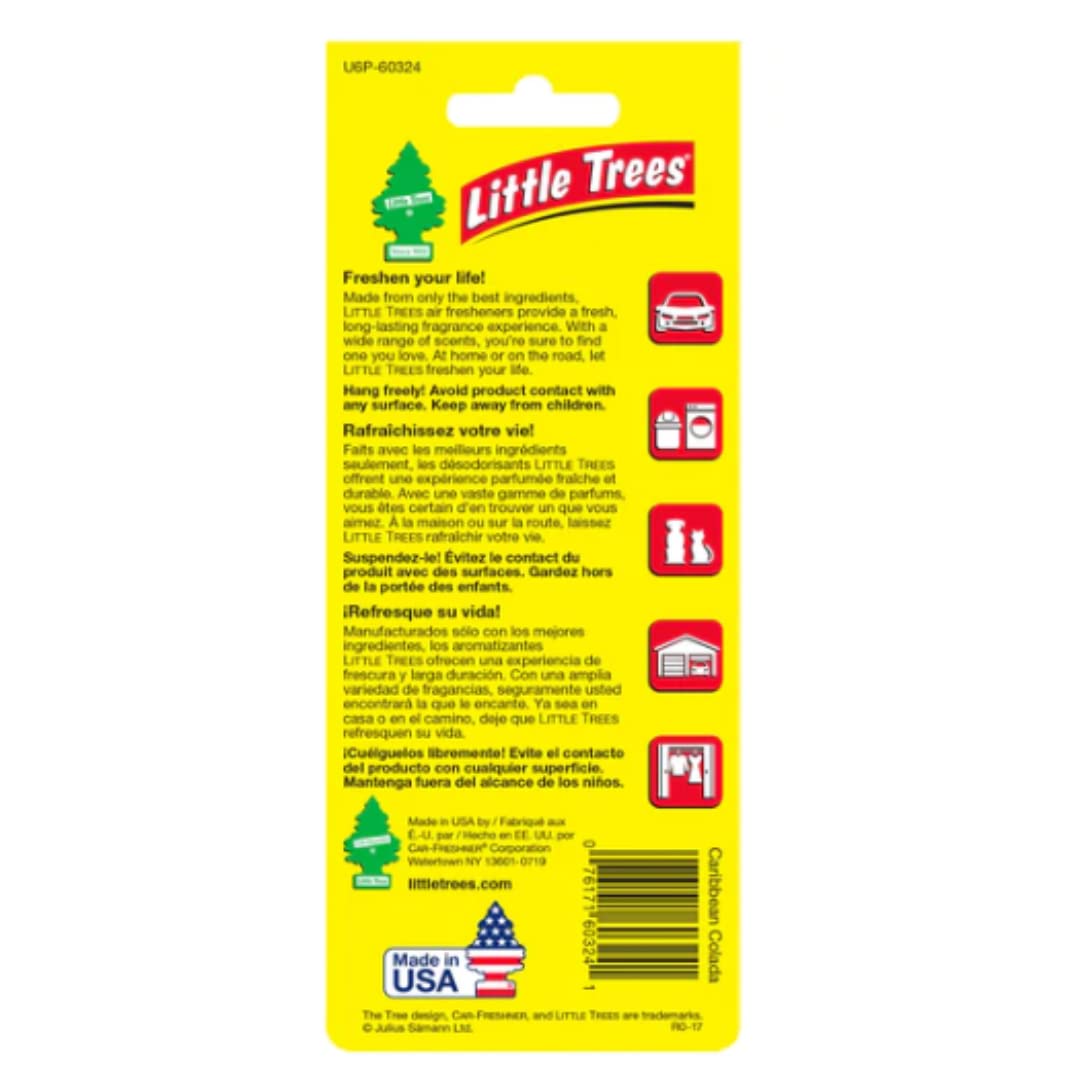 Little Trees Car Air Freshener | Hanging Paper Tree For Home Or Car | Black Ice | 3 Pack