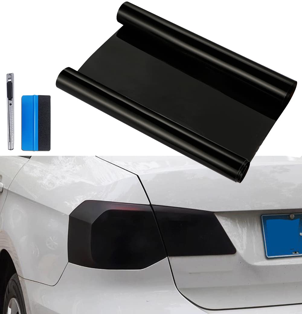 LZLRUN Extra-Wide Headlight Taillight Vinyl Tint Wrap 16 Inch x 60 Inch Roll Self Adhesive Fog Light Film Sheet Sticker Cover (B