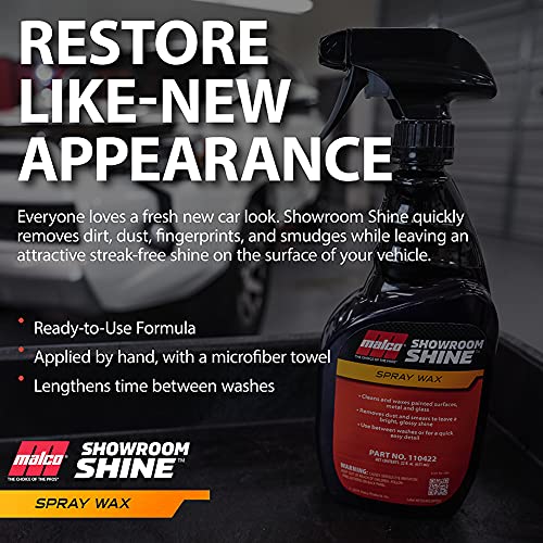 Malco Showroom Shine Spray Car Wax – Best Car Wax Spray for Professional Finish/Easy to Use Instant Detailer Spray/Cleans and Waxes Painted Surfaces, Metal and Glass / 1 Gallon (110401)