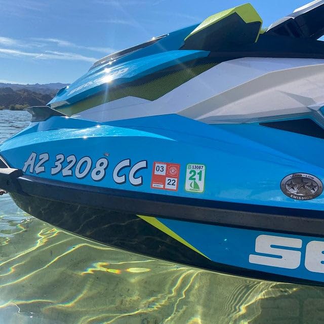 Boat Registration Numbers 2CL / 2 Pack/Custom State Registration Stickers/Vinyl Boat Decal Graphics Pair