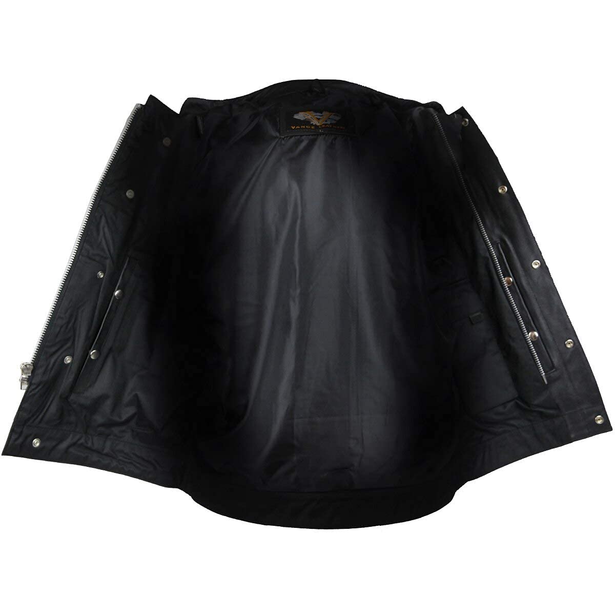 Soa Men'S Leather Vest Anarchy Motorcycle Biker Club Concealed Carry