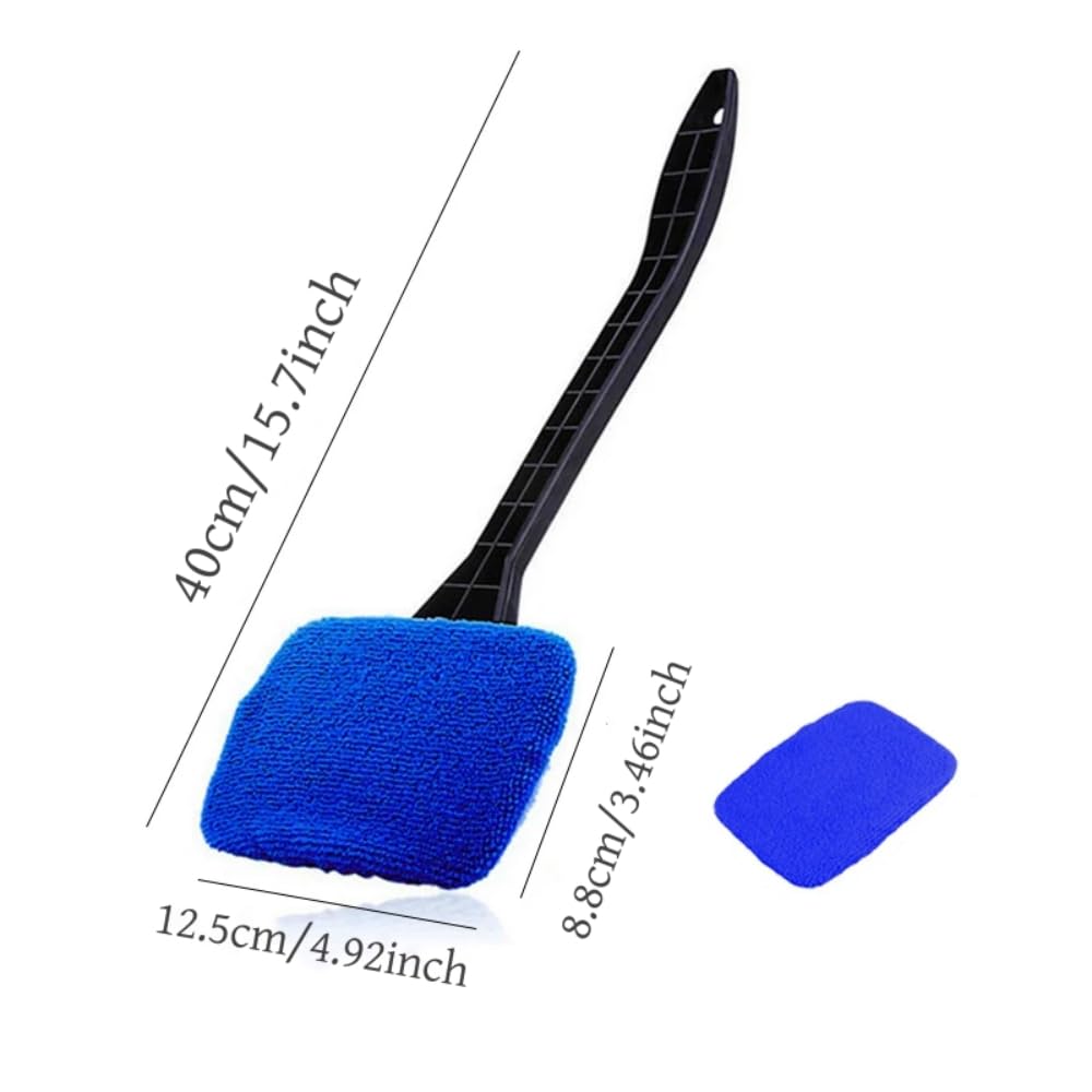 DEPOVTE Windshield Cleaner Tool Car Window Cleaner with 6 Reusable and Washable Microfiber Pads and Extendable Handle Auto Insid