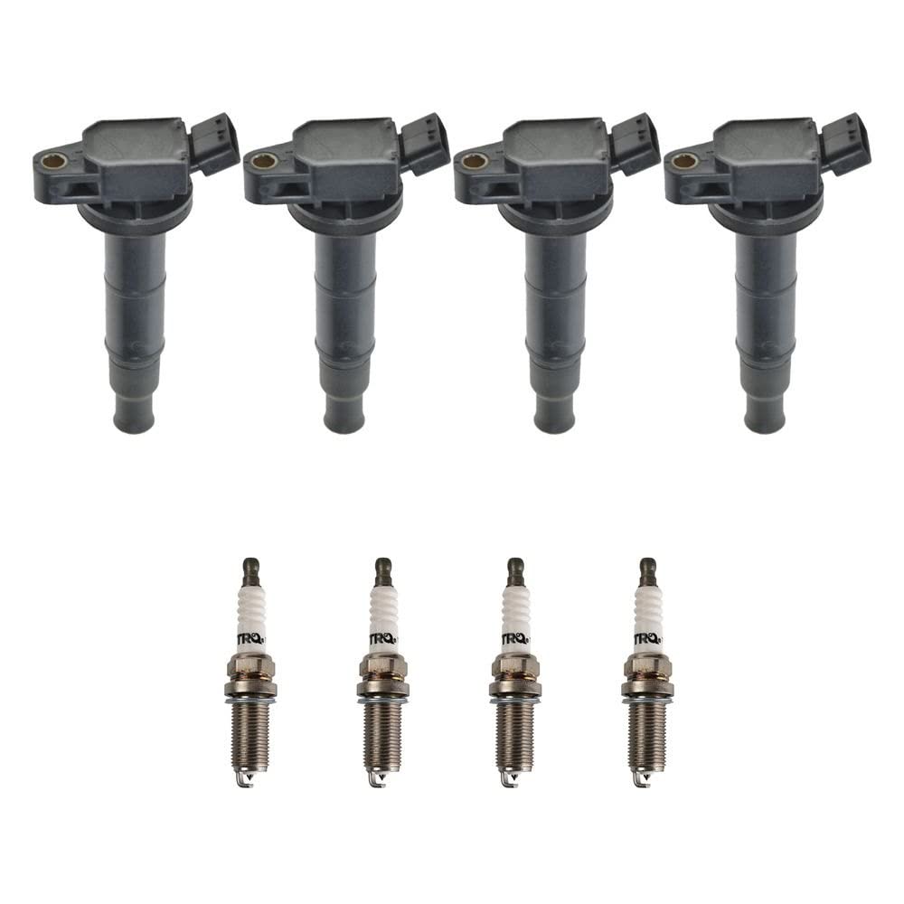 Trq Ignition Kit Ignition Coil Spark Plugs Compatible With 09-10 Pontiac 05-12 Scion 01-11 Toyota