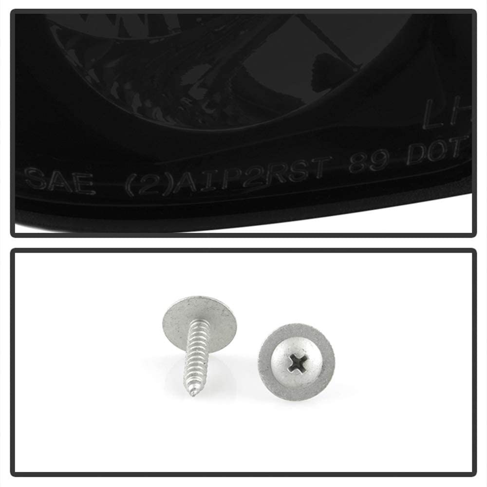 Acanii - For 1987-1996 Ford F150 F250 F350 Bronco Black Smoked Rear Tail Lights Brake Lamps Pair Driver & Passenger Side