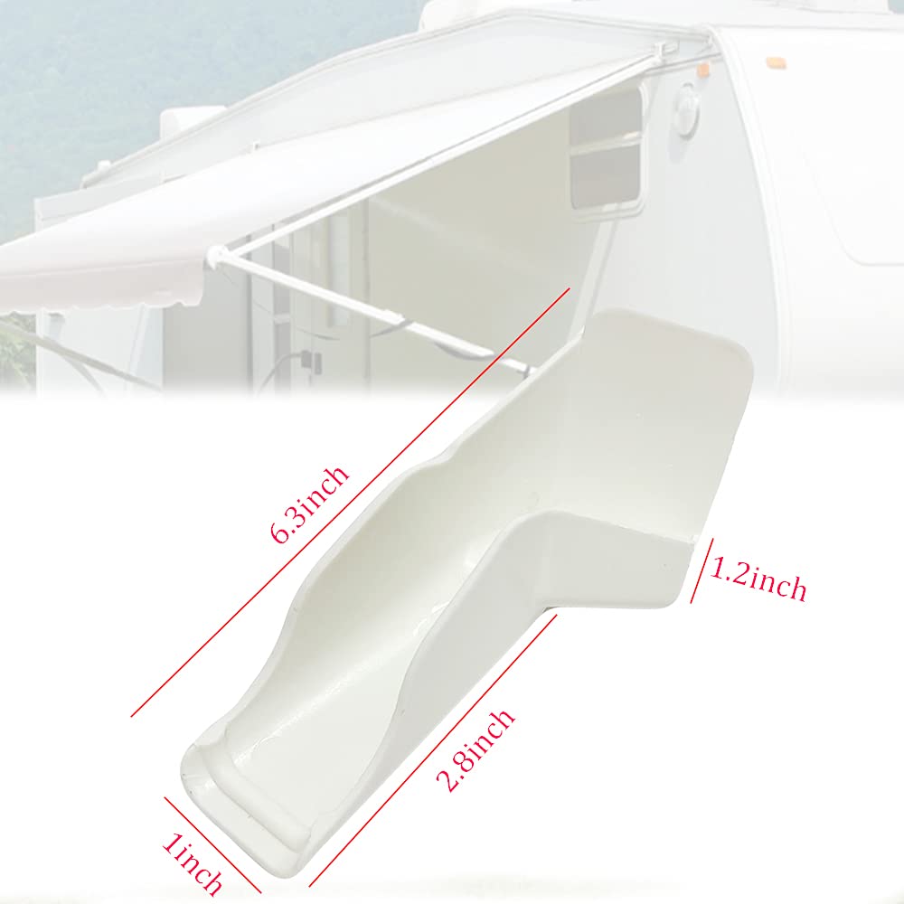 Fcouiid Rv Rain Gutter Spouts With Extensions - Roof Rail Gutter Drain Protect Accessories For Van, Travel Trailer, 2 Left & 2 Right (White)