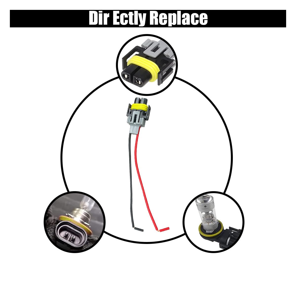 Fog Light Harness Connector with Wire, Automotive Accessories Replacement, H8/ H9/ H11 Fog Light Harness Connector for Fog Light