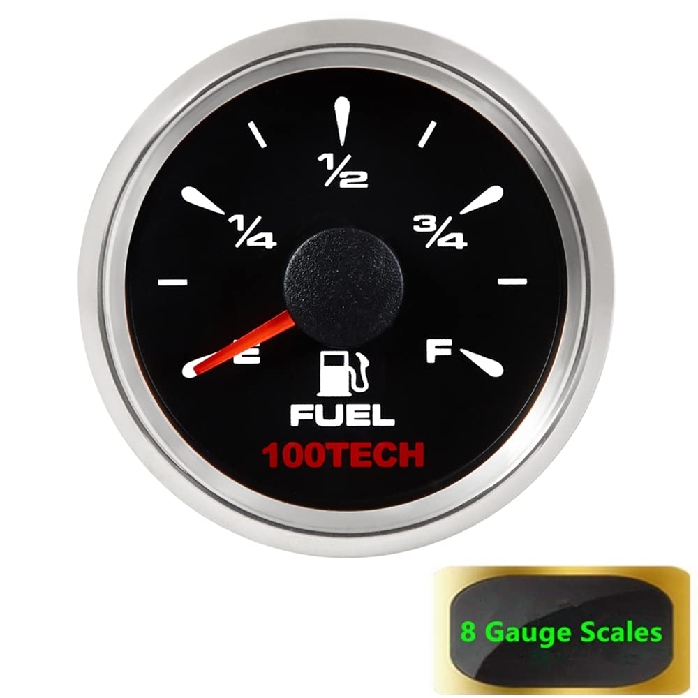 100TECH Fuel Level Gauge 240-33 ohms Boat Fuel Gauge Fuel Gas Gauge Aftermarket Marine Automotive Replacement Gauge 240-33ohm 0-