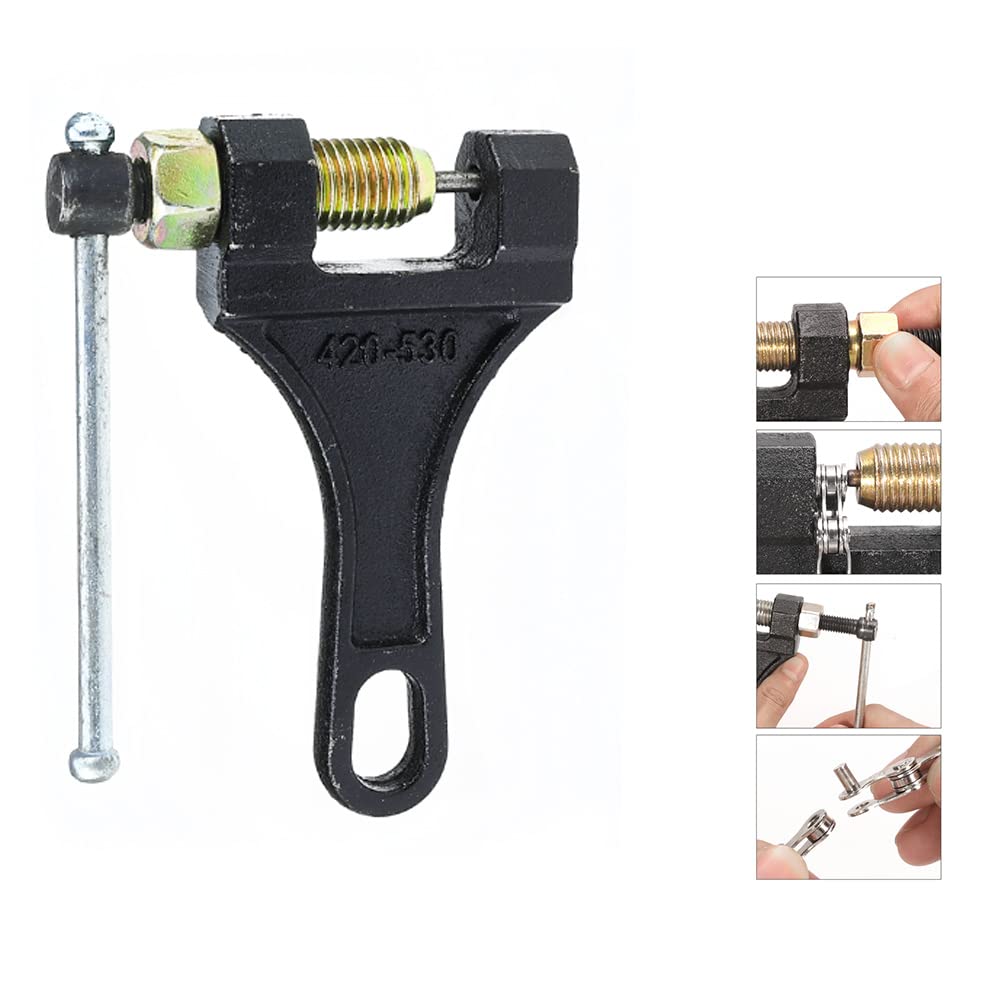 420 Motorcycle Chain with Chain Breaker,420 Chain 132 Link Standard Drive Chain for 110cc 125cc Dirt Pit Bike,ATV, Go Kart,Mini