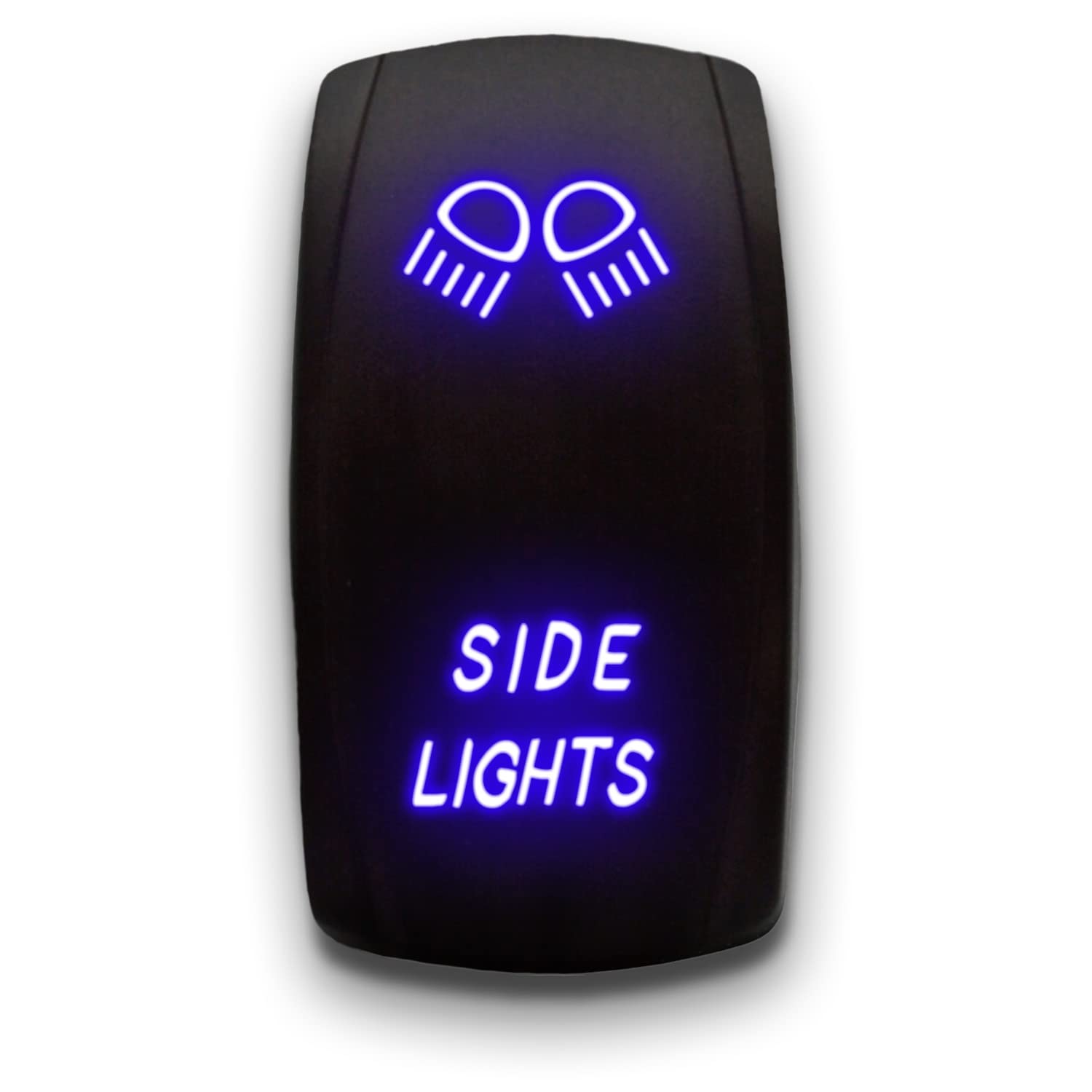 Side Lights - Blue - Laser Etched 5-Pin Double Pole Single Throw Side Lights Maintained On-Off Dpst Toggle Switch 20A 12V
