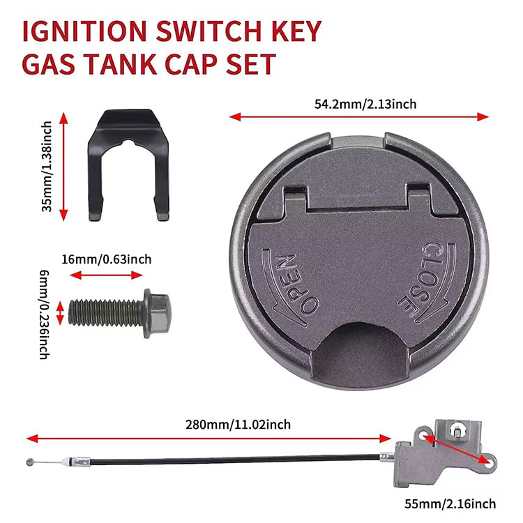 Cncmotok Ignition Switch Key Gas Tank Cap Saddle Lock Set Fit For Gy6 50Cc Scooter Moped Taotao Peace Roketa Jonway Nst Tank
