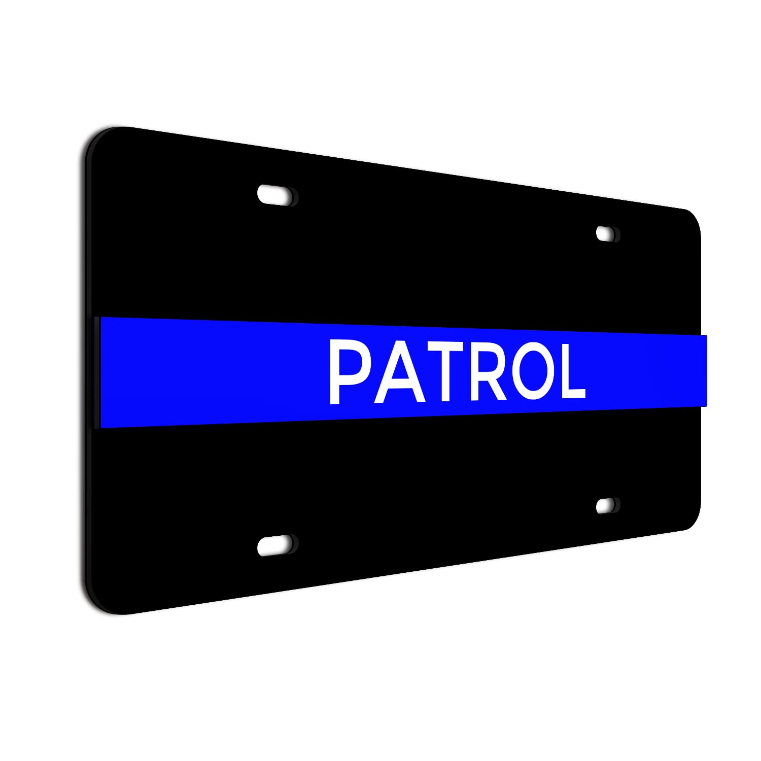 2-D Heavy Duty Reflective Thin Blue Line License Plate Patrol Made In Usa