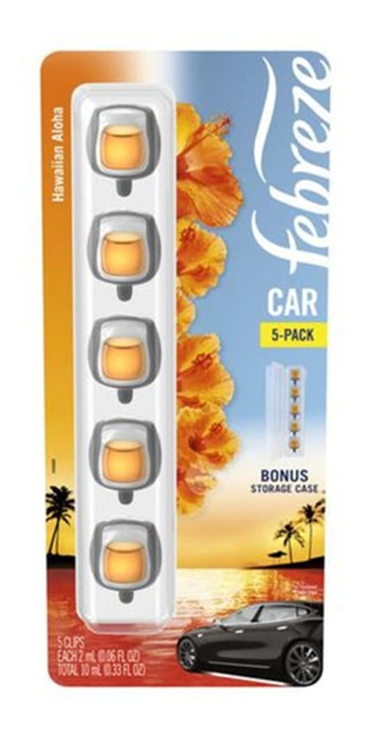 Febreze Air Freshener Car Vent Clips, Hawaiian Aloha (5 Count)
