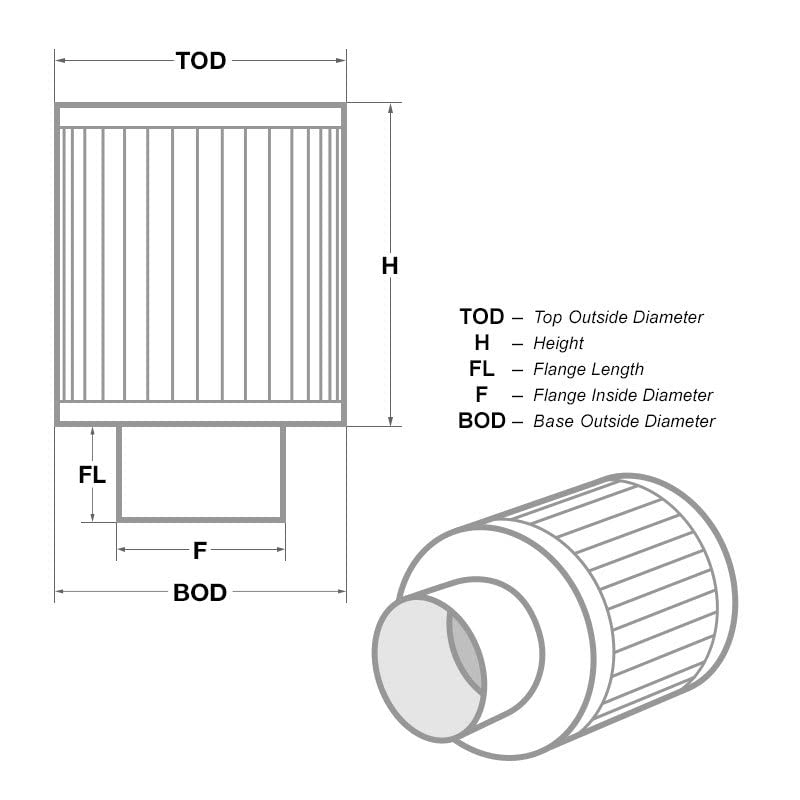 Afe Power Momentum Intake Replacement Air Filter W/Pro Dry S Media - 3.50 Inlet, 9 Tall - #21-90099