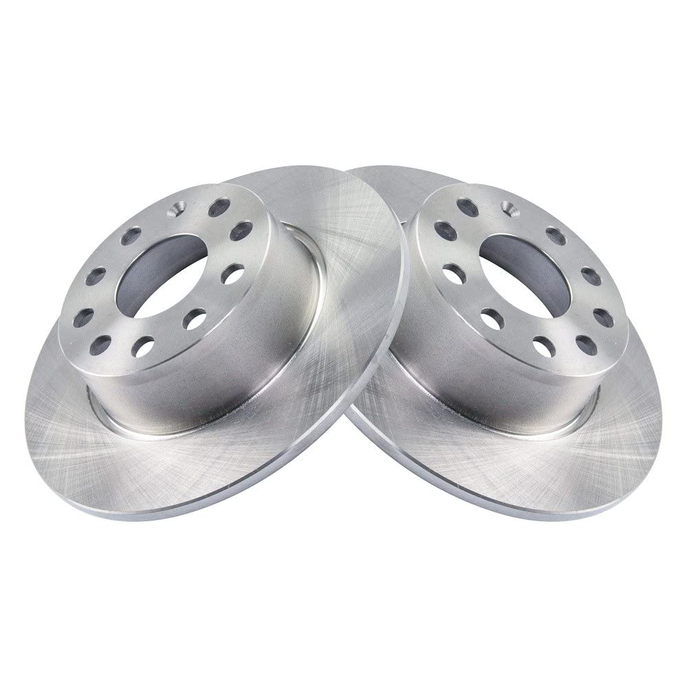 Trq Rear Brake Rotors Set Solid Compatible With 2019-2021 Volkswagen Jetta 2022-2023 Taos