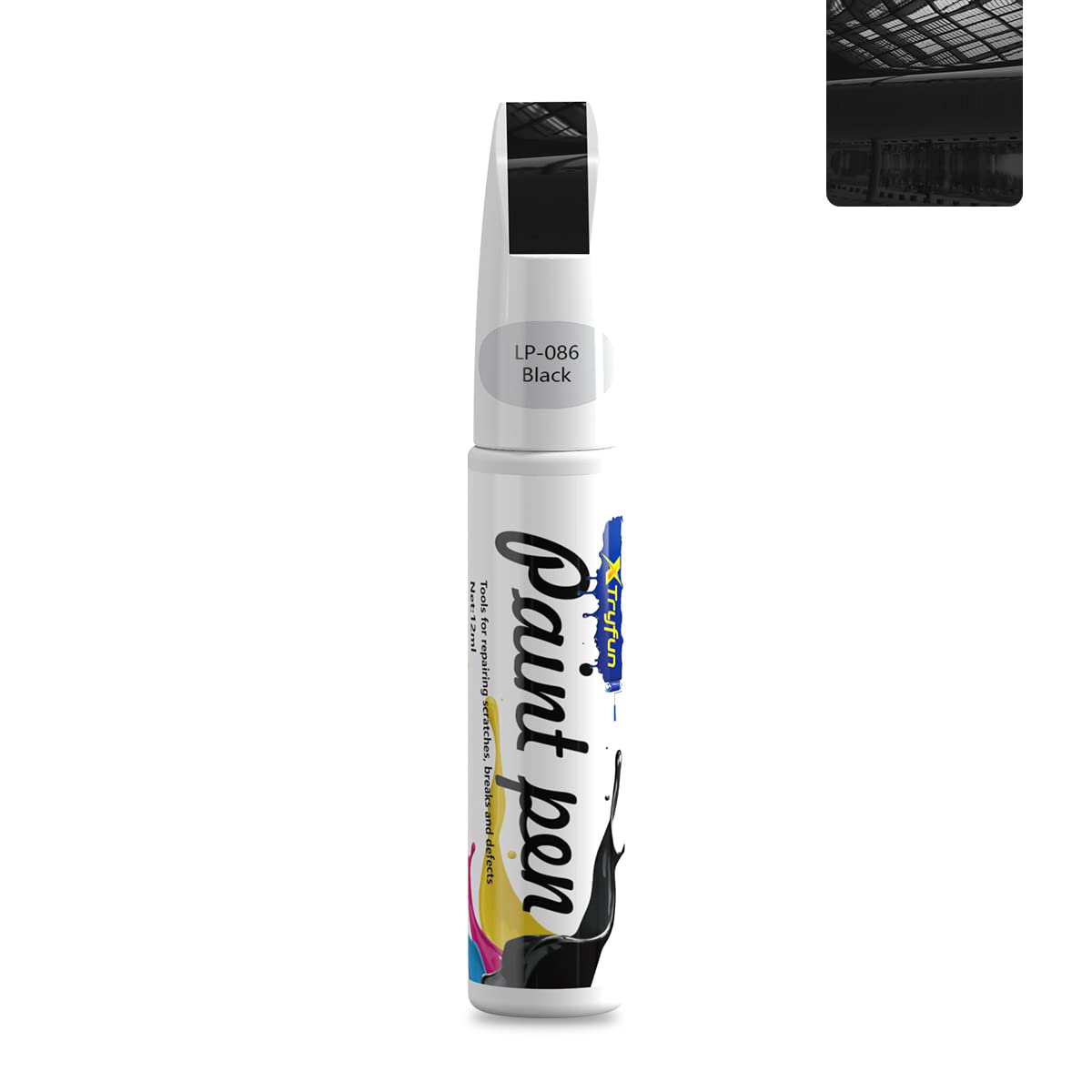 XTryfun Touch Up Paint for Cars Paint Scratch Repair, Waterproof Auto Scratch Remover Pen (Black)