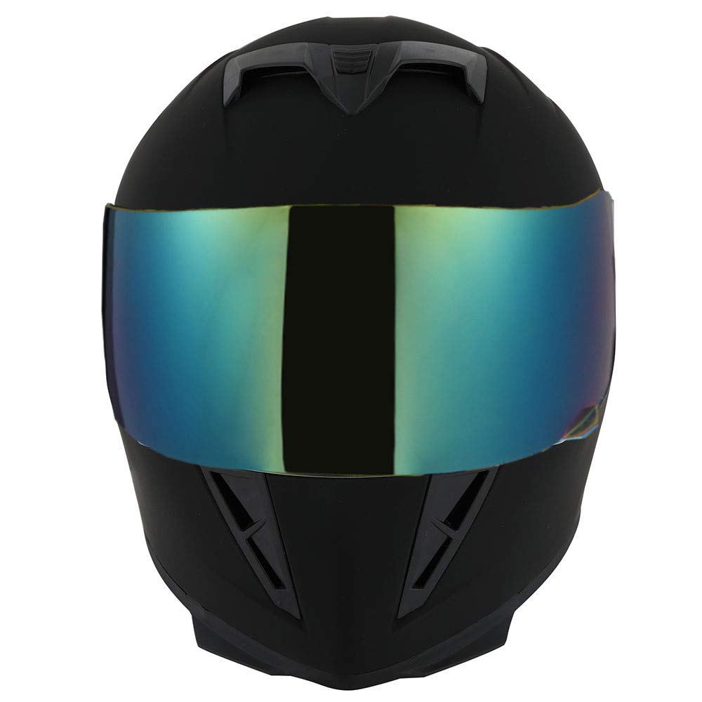 1Storm Motorcycle Full Face Helmet Skull King Matt Black + One Extra Clear Shield, Size Large (57-58 Cm,22.4/22.8 Inch)
