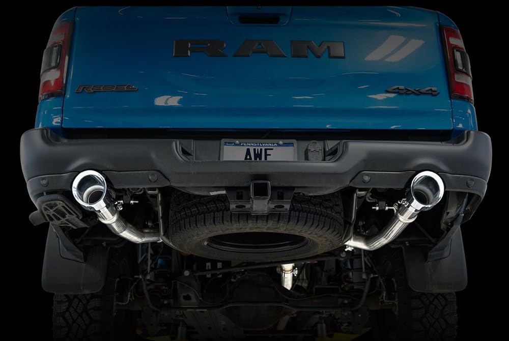 Awe Tuning 19-21 Ram 1500 5.7L (W/Cutouts) 0Fg Dual Rear Exit Cat-Back Exhaust - Chrome Silver Tips - 3015-32005