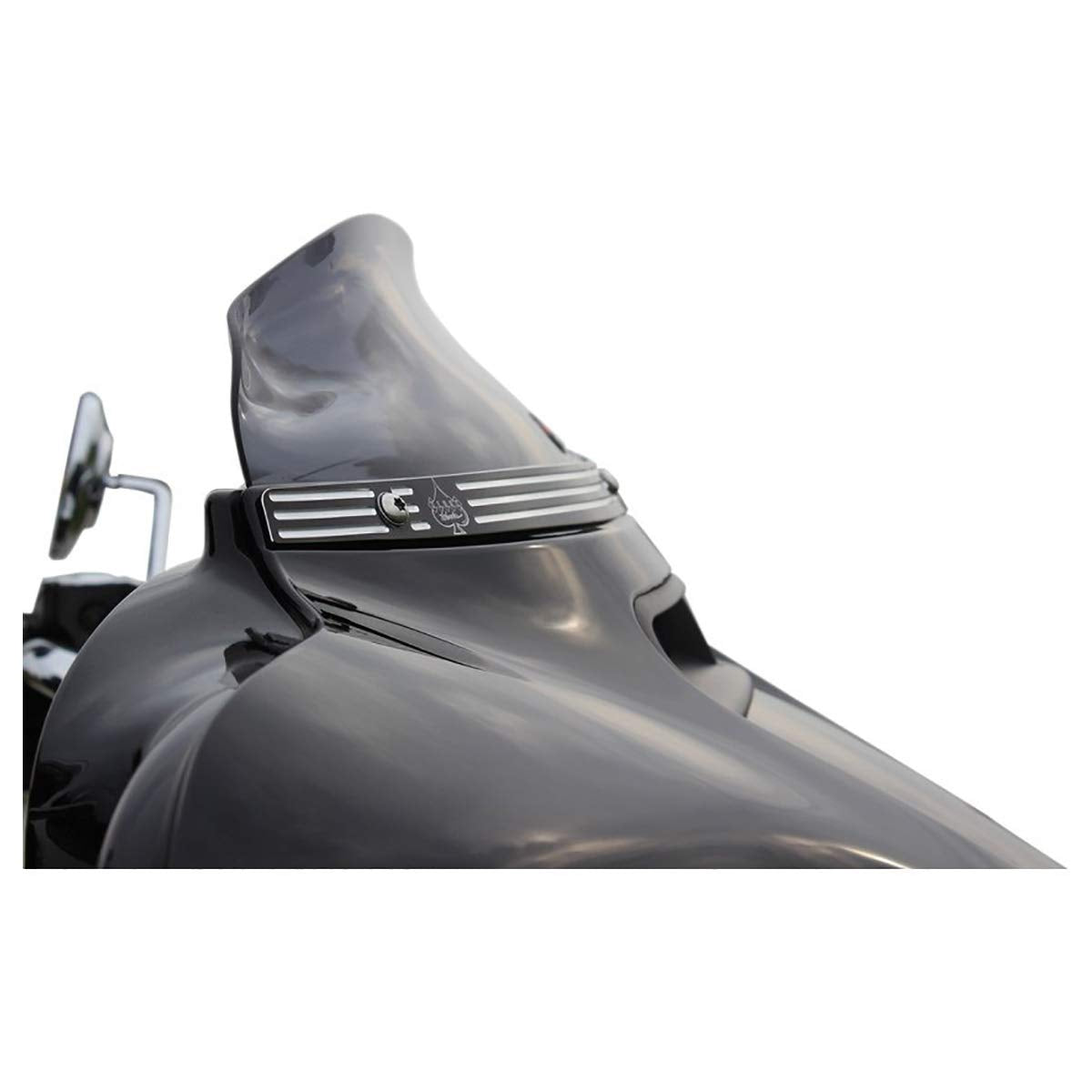 Klock Werks Flare Windshield for 2014-2023 FLH, 4" Dark Smoke, Polycarbonate