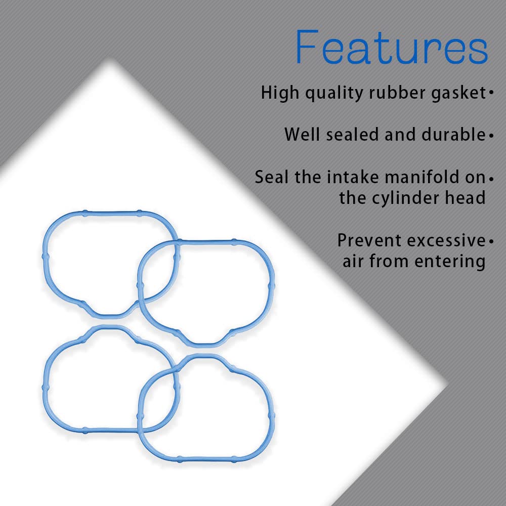 Intake Manifold Gaskets Lower & Upper Gasket Plenum Set, Intake Manifold Rubber Sealing Gasket Compatible With Dodge Chrysler Jeep, Replaces# 5184562Ac 5184331Ac
