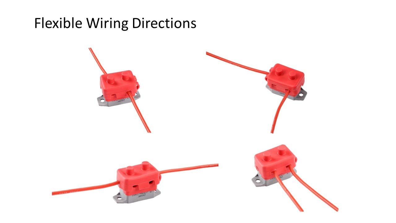 GLOSO E518 Stud Type Circuit Breakers, Lengthwise Bracket, Auto Reset (T1) - 5 Pack (5A)