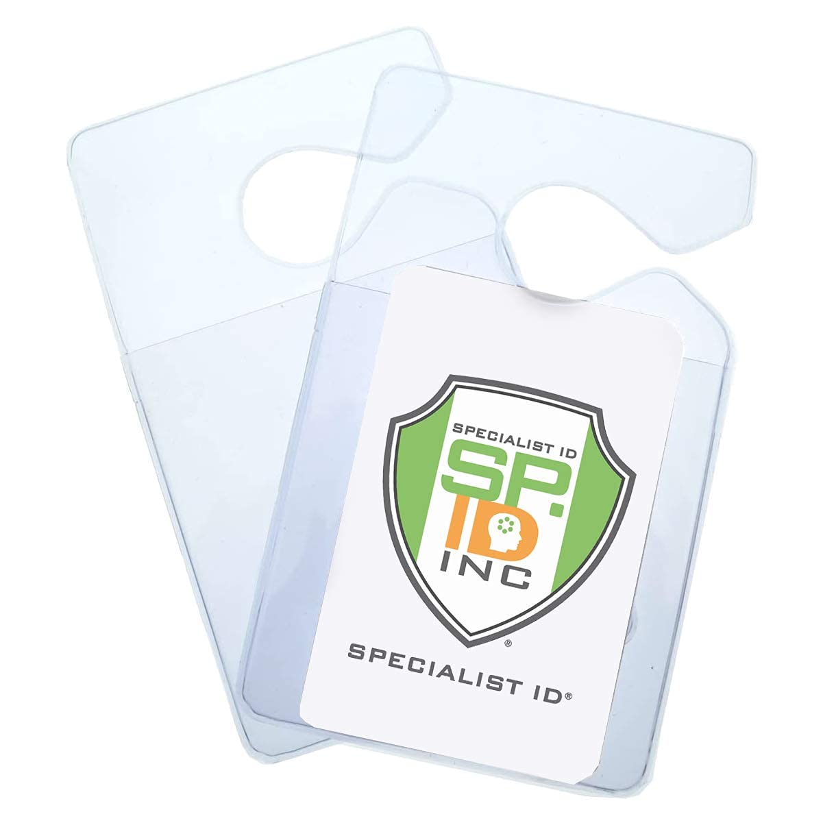 2 Pack - Clear Parking Permit Holder - Durable Vertical Parking Lot Pass Rear View Mirror Hanger - for Small Stickers and Passes