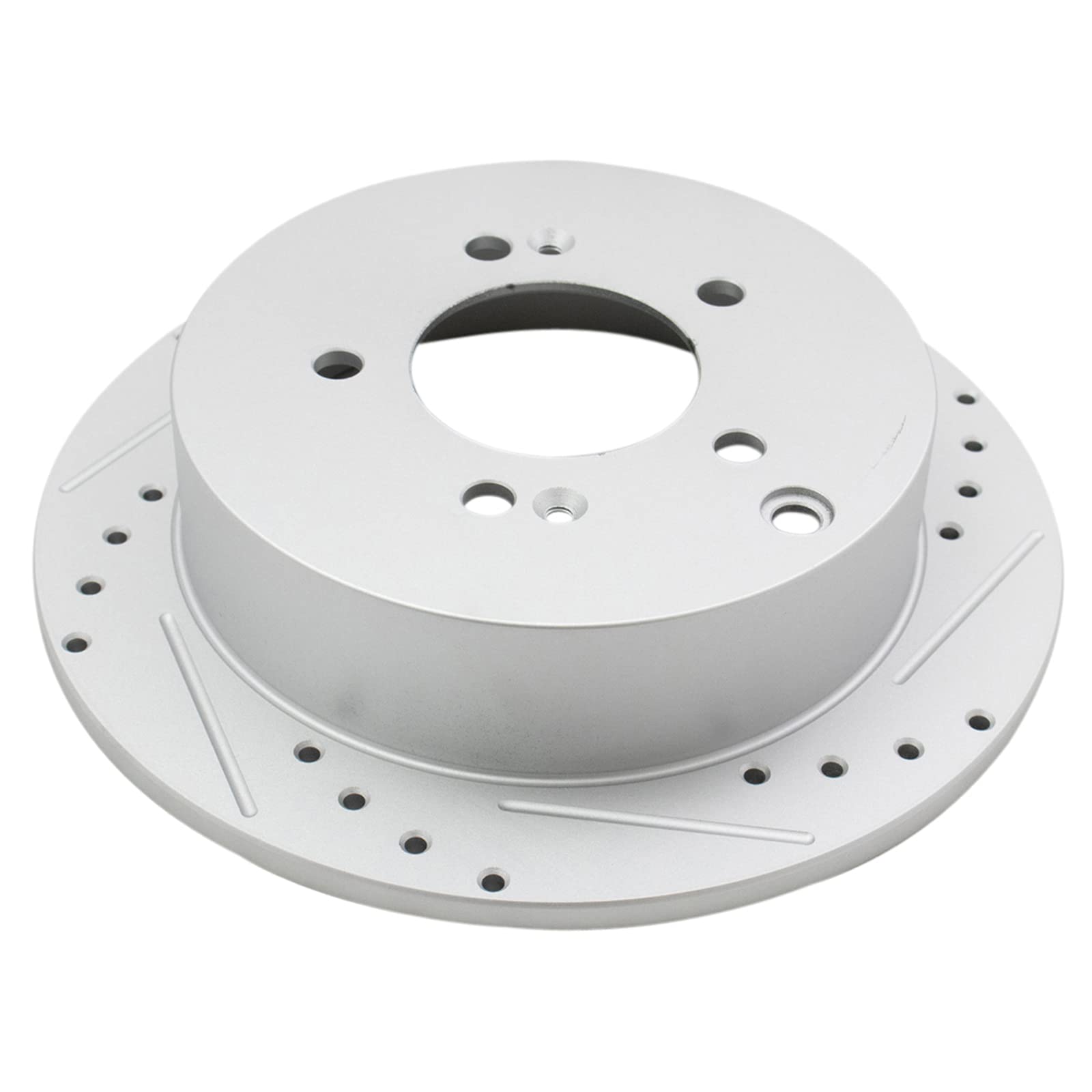 Trq Rear Performance Brake Rotors Set Premium G-Coated Cross Drilled & Slotted Compatible With 2001-2006 Hyundai Santa Fe 2009-2