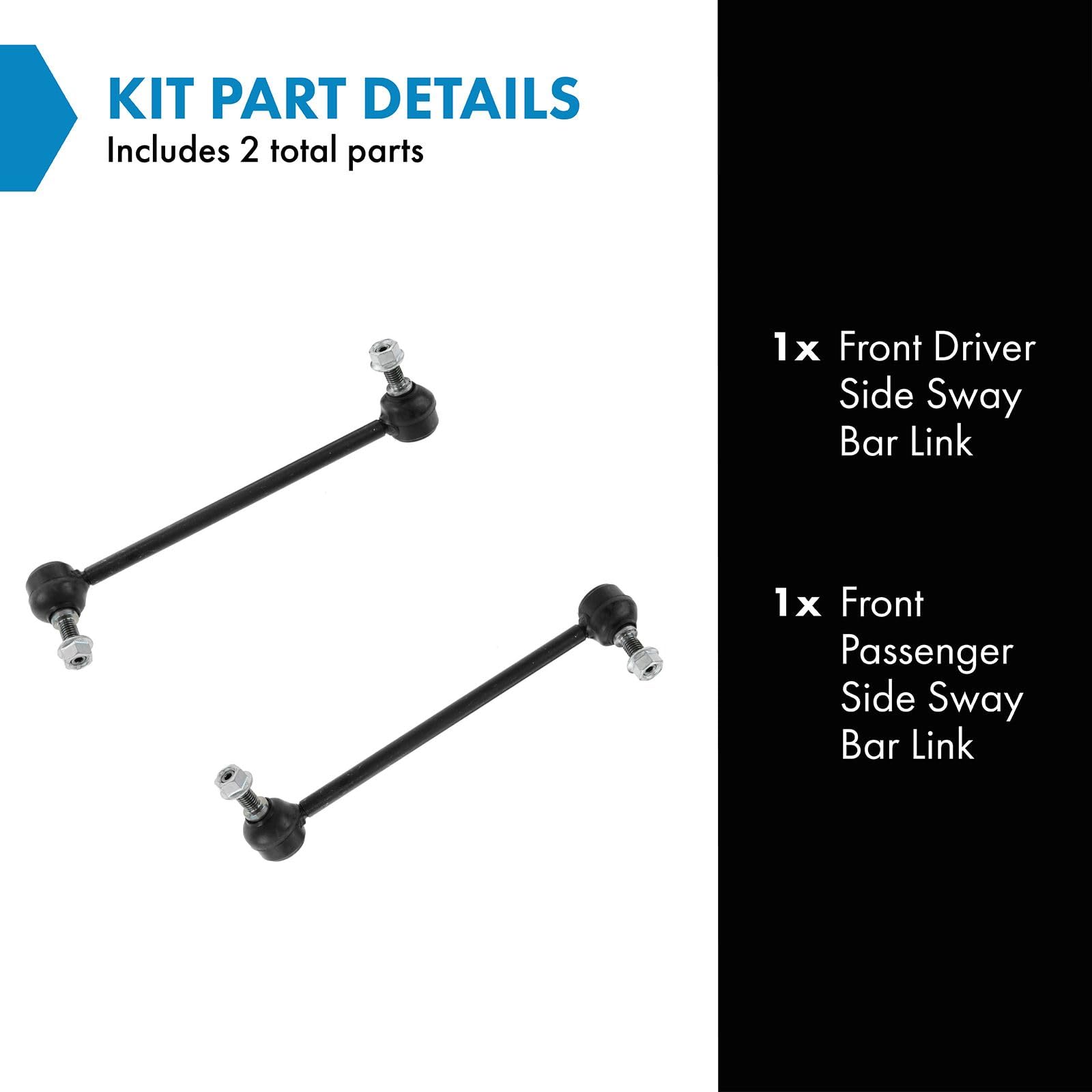 Trq Front Sway Bar Stabilizer Link Set Compatible With 1996-2007 Ford Taurus 1995-2002 Lincoln Continental 1996-2005 Mercury Sab