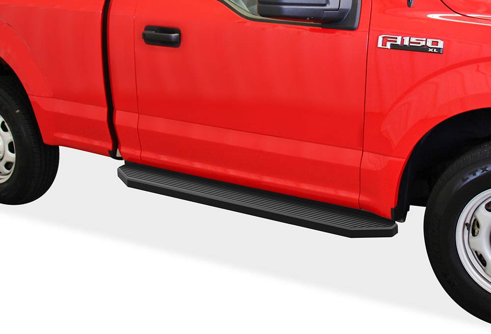 APS Black Running Boards Style Compatible with Ford F150 2015-2025 Regular Cab & F-250 F-350 Super Duty 2017-2025 (Side Steps Si