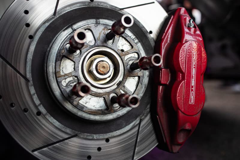 Power Stop Front S4844 Pair of High-Temp Red Powder Coated Calipers For Jeep Liberty 2002-2007 [Model Specific]