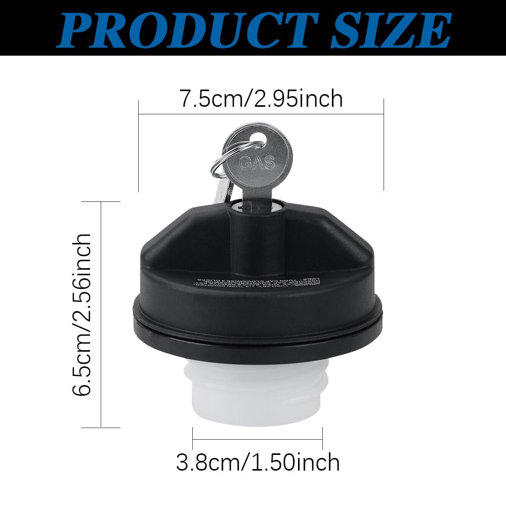 Gas Cap Fuel Cap, Locking Fuel Cap, Locking Fuel Tank Gas Cap 77300-47020, Locking Gas Cap With 2 Keys Suitable For Chevy Silverado Avalanche Camaro Toyota 4Runner Camry Corolla