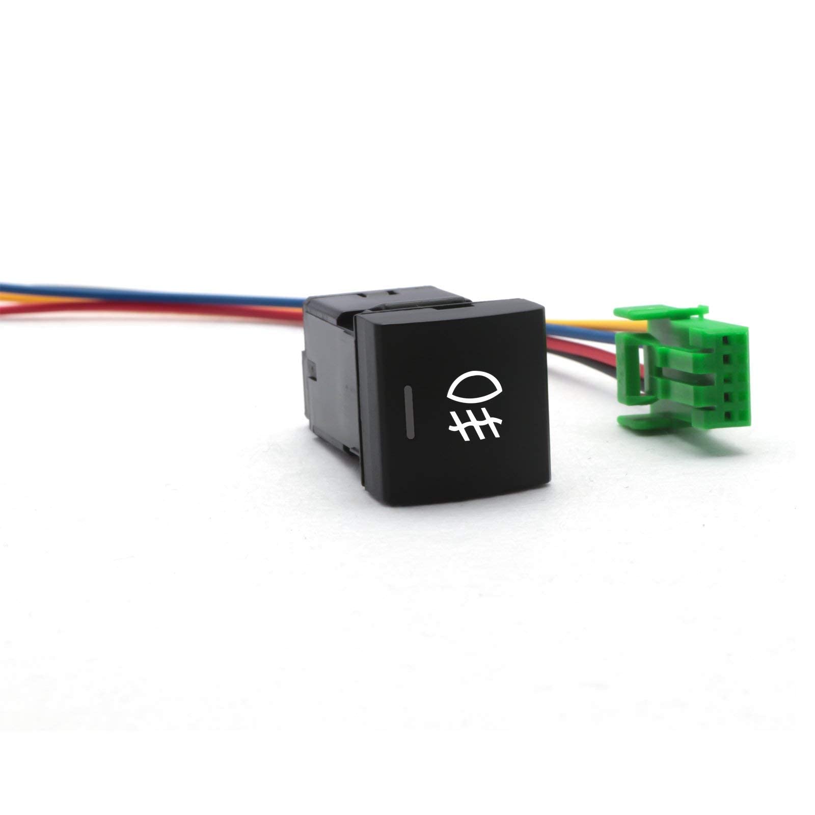 Xotic Tech Factory Style 4-Pole 12V Push Button Switch w/LED Background Indicator Lights for Fog Lights, DRL, LED Light Bar, etc