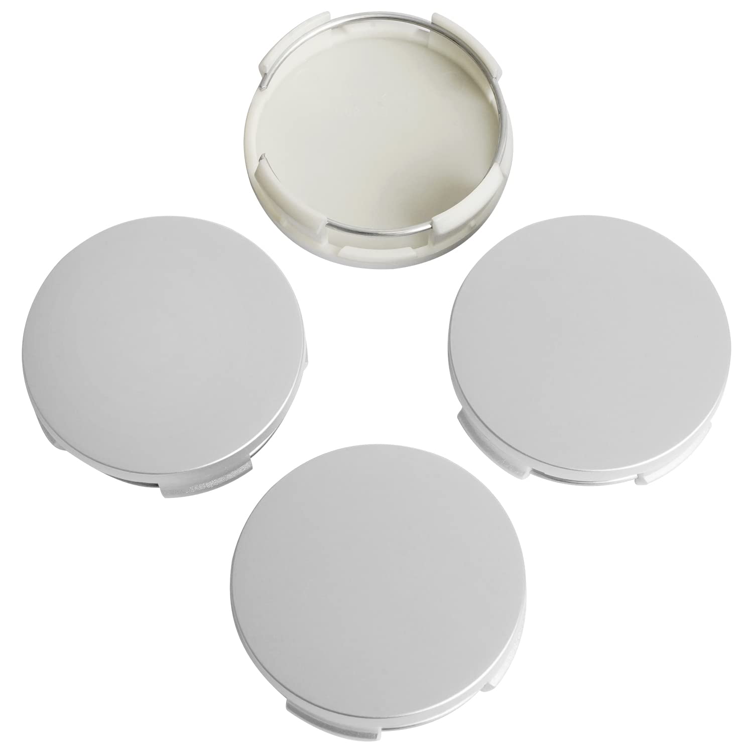 Kitspro 2.5Inch 63Mm Wheel Center Caps For Toyota Corolla Camry Highlander Rav4 Rim Hub Caps, Pack Of 4 (Silver, Outer 63Mm, Inn