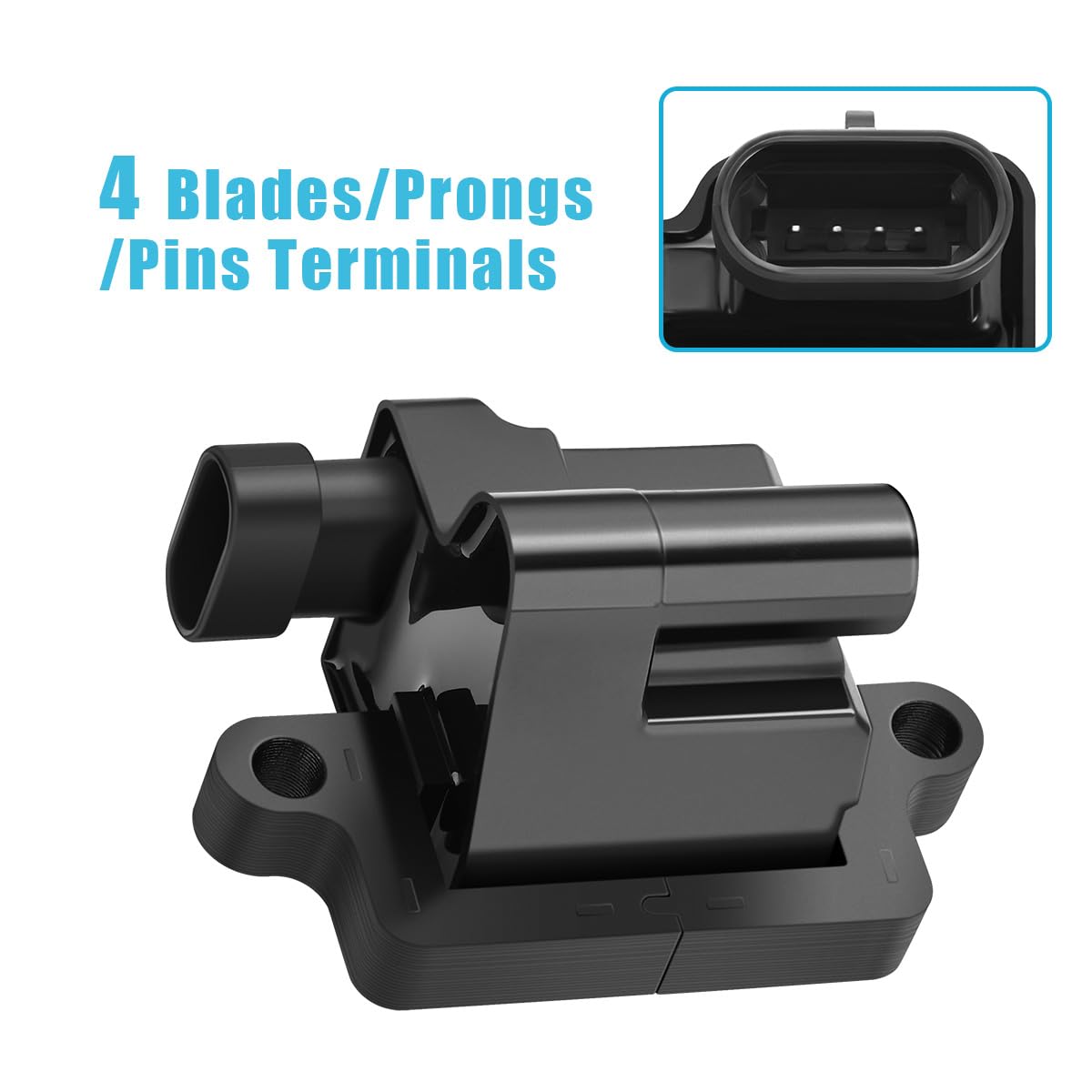 MAS Set of 8 Square Ignition Coil & 8 Iridium Spark Plug & Red Wires Set Compatible with Silverado Suburban GMC Hummer Avalanche