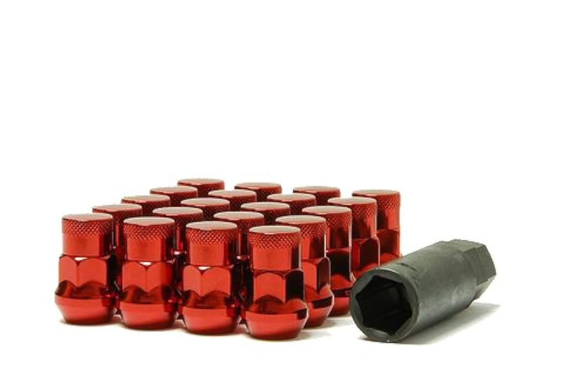 Muteki 32926Rp Sr35 Series Red 12Mm X 1.5 '' Thread Size Closed End Lug Nut, (Set Of 20)