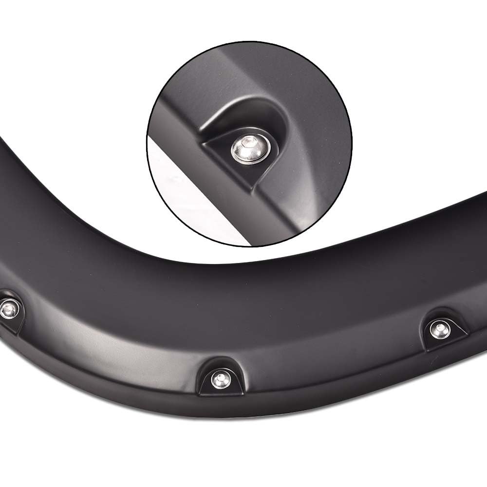 CROSSDESIGN Pocket Style Smooth Black Wheel Cover Protector Fender Flares Compatible with GMC Sierra 1500 All Beds 2007-2013,4pc