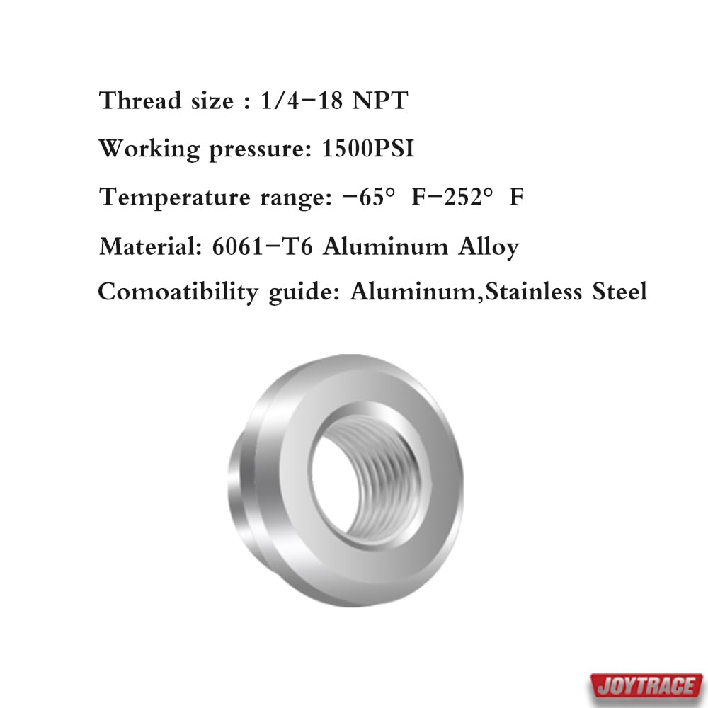 1/4 Npt Female Threaded Stepped Weld On Bung Fitting Aluminum 2Pcs