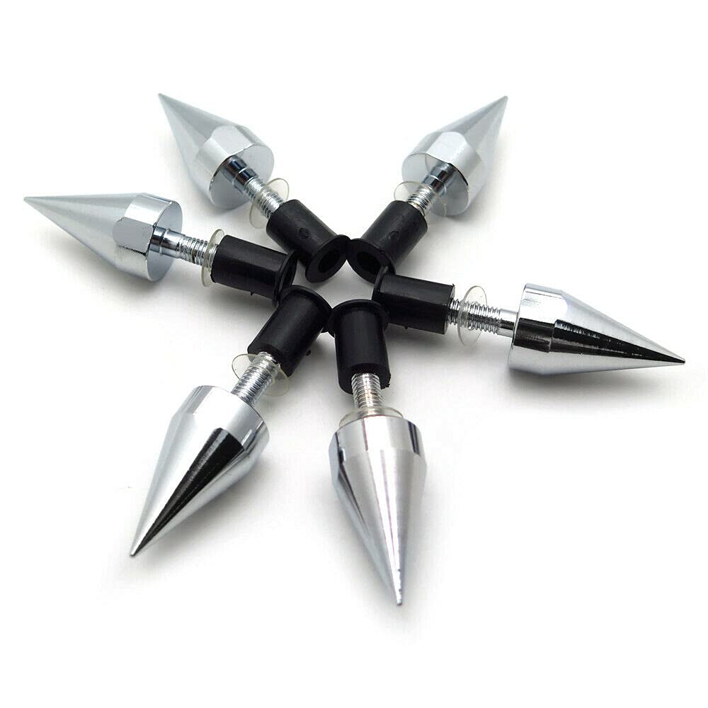 Xkmt-Universal Chrome Spike Bolts With Mounting Parts Compatible With Windscreen Fairings License Plate [B0176Swh2C]