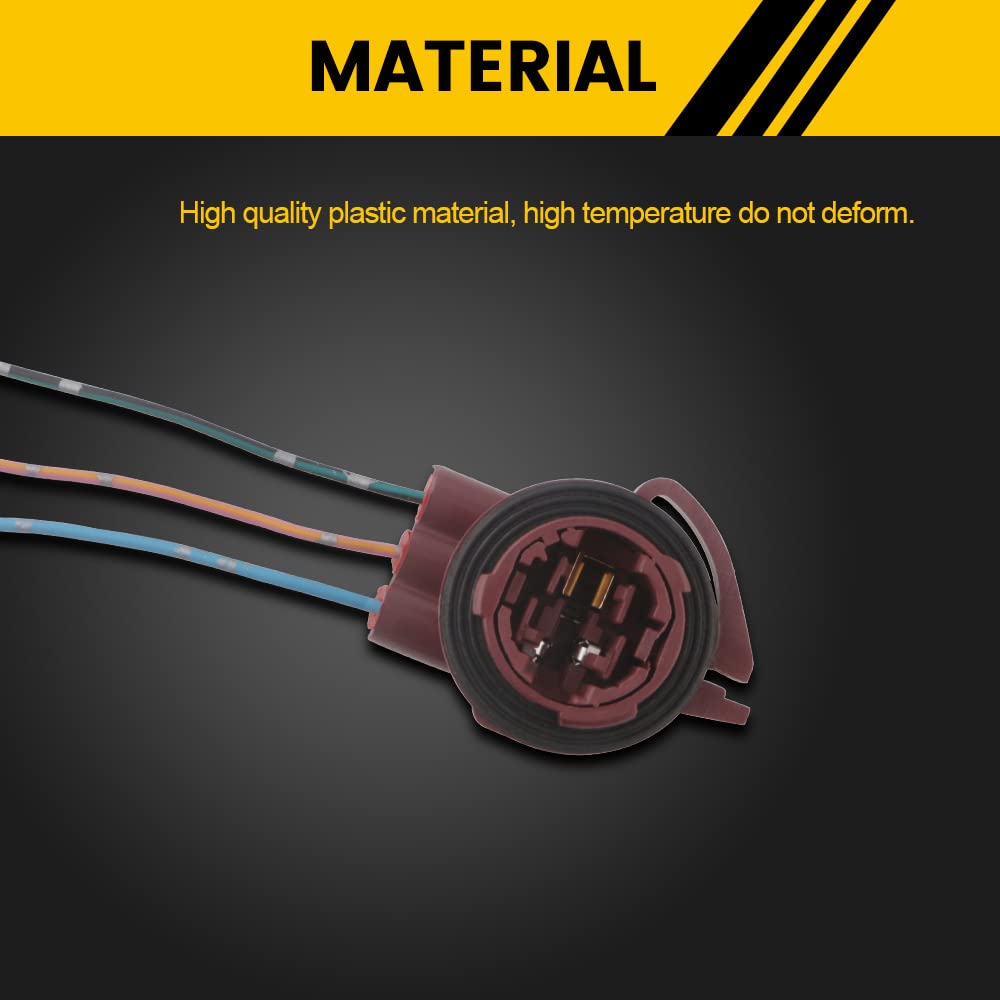 Qasim 3156 3157 Pre-Wired Harness Sockets T25 Bulb Sockets Female Adapter Turn Signal Tail Stop Rear Brake Light Base Harness Pl